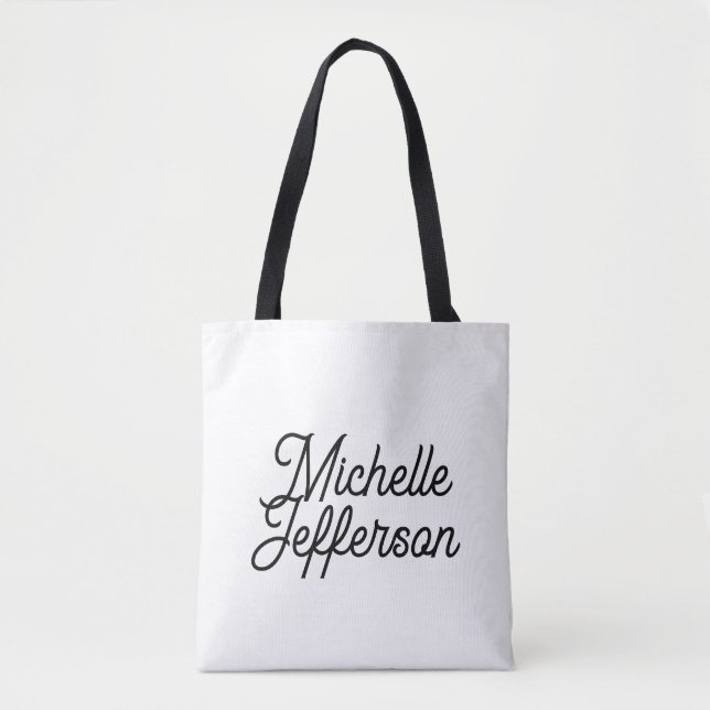 Tote Bag American Creative tendance noir calligraphie (Devant)