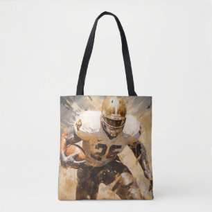 Tote Bag American Football Action Sport Peinture Abstraite