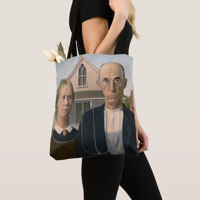 Tote Bag American Gothic : Vie rurale pauvre paysan (De près)