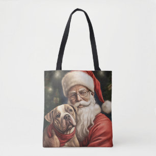 Tote Bag American Staffordshire avec Noël au Père Noël