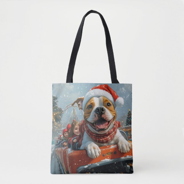 Tote Bag American Staffordshire Chien Noël (Devant)
