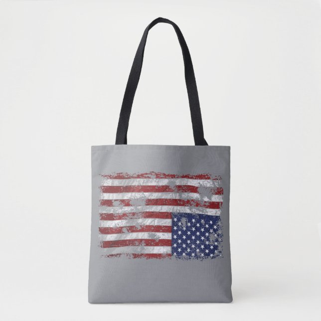 Tote Bag Amérique en détresse - À l'envers du drapeau (Devant)