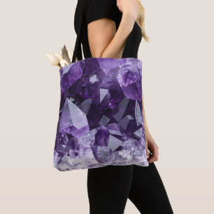 Tote Bag Améthyste guérison cluster de cristal