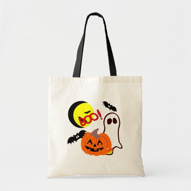Tote Bag Amis de fantôme de Halloween (Devant)