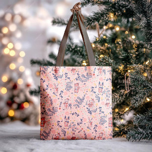 Tote Bag Amis de la forêt dans une forêt hivernale douillet