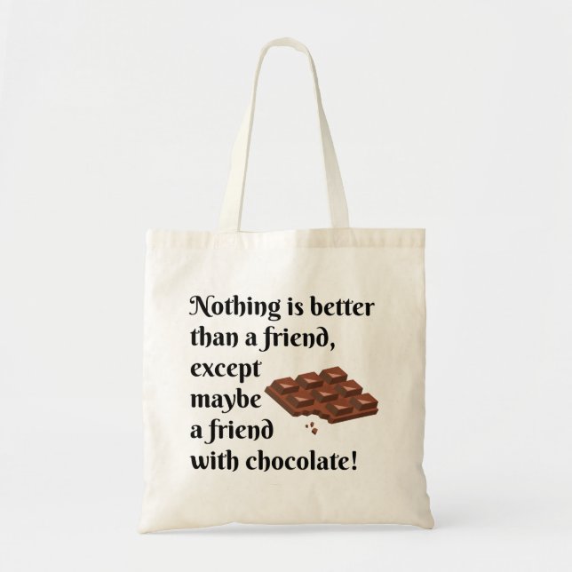 Tote Bag Amis drôles avec le texte de noir de chocolat (Devant)