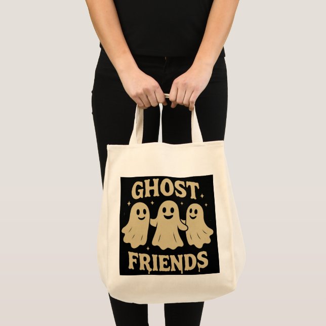 Tote Bag Amis du fantôme couleur crème (Devant (produit))
