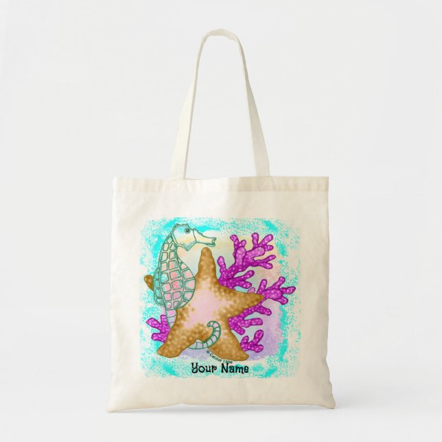 Tote Bag Amis étoile de mer hippocampe (Devant)
