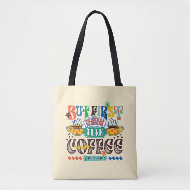 Tote Bag AMIS™ | Mais Premier café Vibrant Graphisme (Devant)