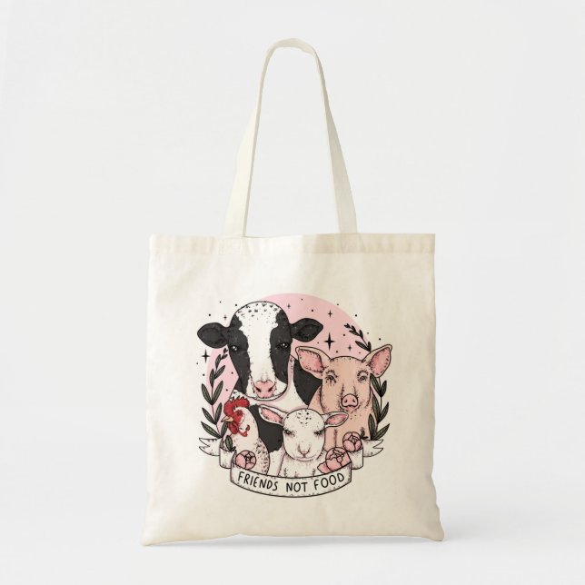 Tote Bag amis pas de nourriture Art Imprimer (Devant)