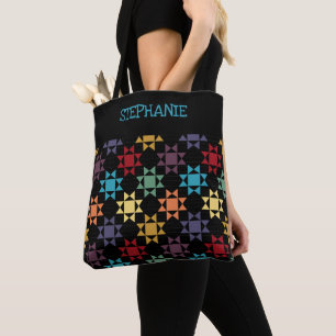 Tote Bag Amish Quilt Imprimer couleurs vives Personnalisée