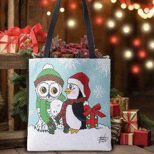 Tote Bag Amitié Chouette Neige Pingouin