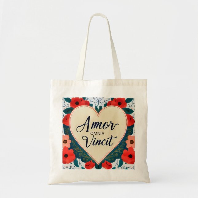 Tote Bag Amor Omnia Vincit - citation (Devant)