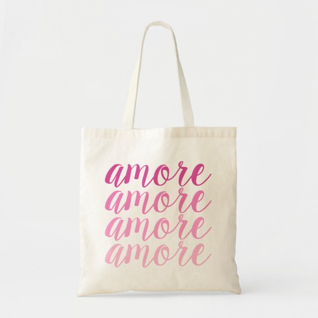 Tote Bag Amore en rose (Devant)
