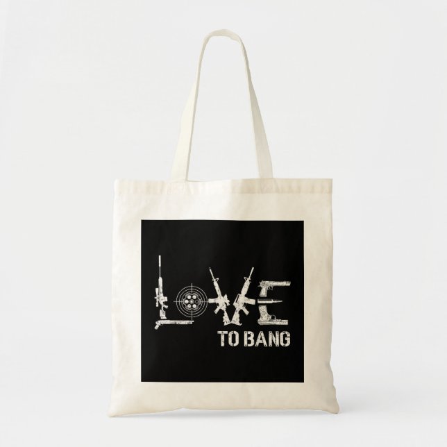 Tote Bag Amour À Bang Gun Rifle Patriot Deuxième Amendement (Devant)
