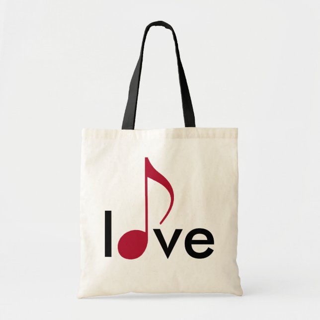 Tote Bag amour à notes de musique rouge (Devant)