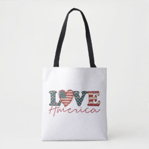 Tote Bag Amour Amérique Fête de l'Indépendance