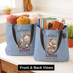 Tote Bag Amour Amitié Renard Ours Mignon