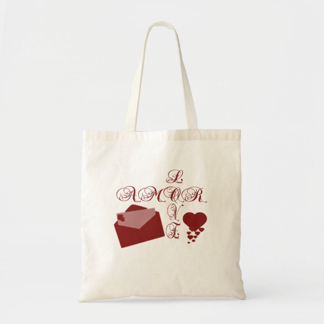 Tote Bag Amour Amor Valentine Design (Devant)