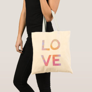 Tote Bag Amour, aquarelle. design typographique