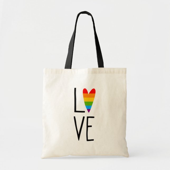 Tote Bag Amour arc-en-ciel (Devant)