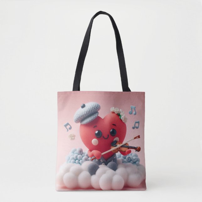 Tote Bag Amour au violon (Devant)