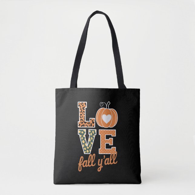 Tote Bag Amour Automne Y'All Impression Léopard Automne Tha (Devant)
