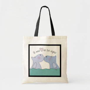 Tote Bag Amour aux premiers hippopotames de vue