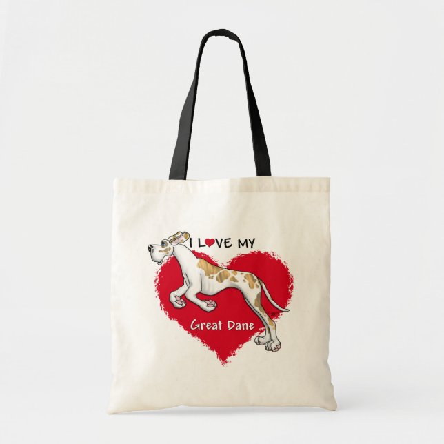 Tote Bag Amour Brindlequin Great Dane UC (Devant)