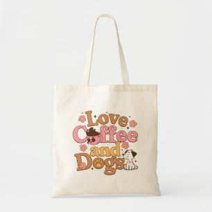 Tote Bag Amour Café et Chiens Rétro