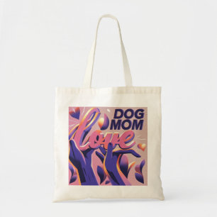 Tote Bag Amour Chien maman rose pourpre