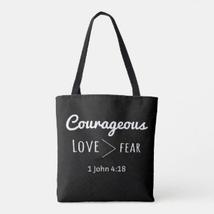Tote Bag Amour courageux de Fourre-tout plus grand que la