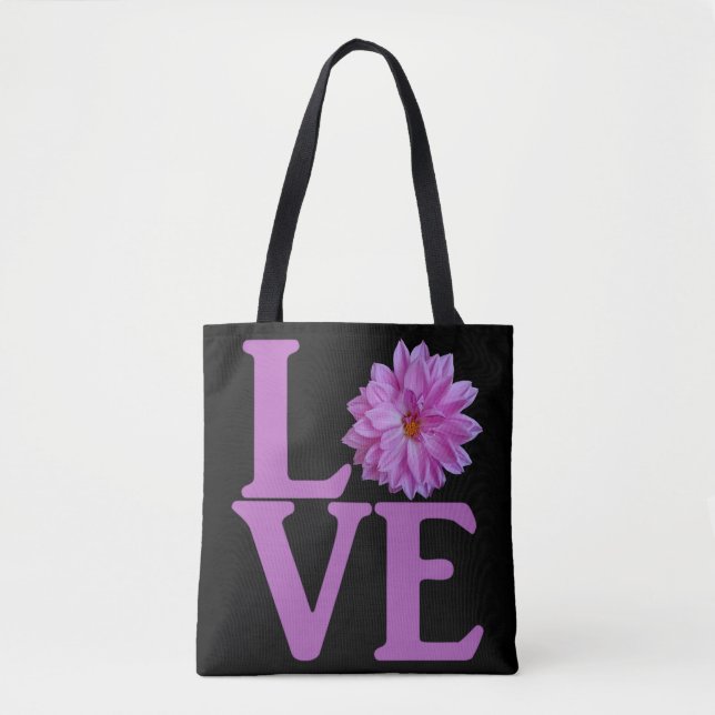 Tote Bag Amour Dahlia Lavande Classique (Devant)