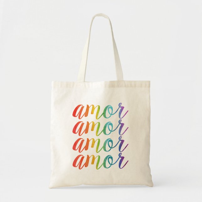 Tote Bag Amour dans les arcs-en-ciel (Devant)