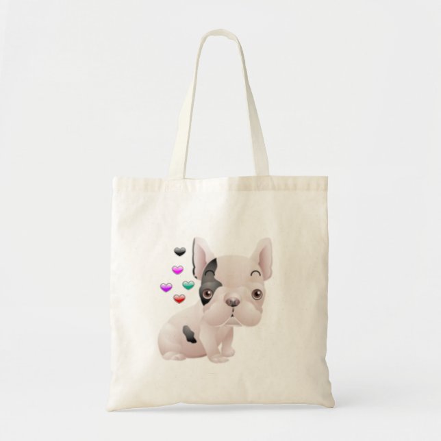 Tote Bag Amour de bouledogue français (Devant)