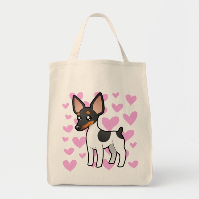 Tote Bag Amour de Fox Terrier de Rat terrier/jouet (Devant)