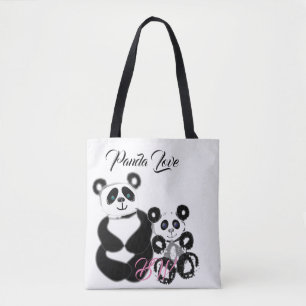 Tote Bag Amour de panda personnalisé