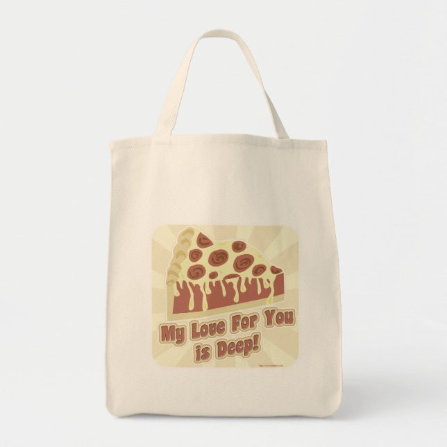 Tote Bag Amour de pizza profonde devise drôle romantique no (Devant)
