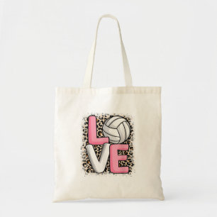 Tote Bag Amour de Volleyball Imprimé Léopard Femmes Filles