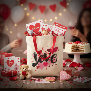 Tote Bag Amour doodle art valentin