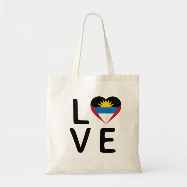 Tote Bag Amour - Drapeau d'Antigua et Barbuda (Devant)