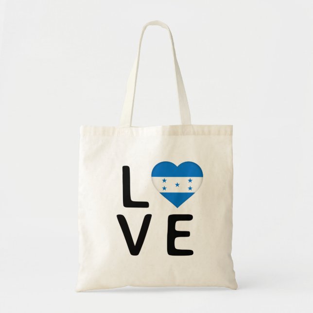 Tote Bag Amour - Drapeau du Honduras (Devant)