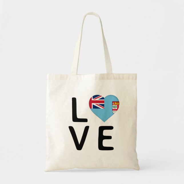 Tote Bag Amour - Drapeau Fidji (Devant)