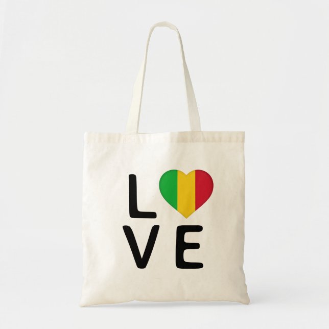 Tote Bag Amour - Drapeau Mali (Devant)
