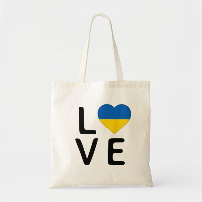 Tote Bag Amour - drapeau ukrainien (Devant)
