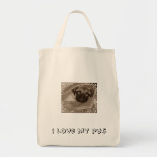 Tote Bag Amour du chiot… I de carlin mon carlin