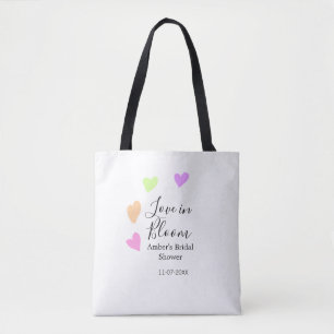 Tote Bag Amour en fleurs cœur coloré nom de la fête de mari