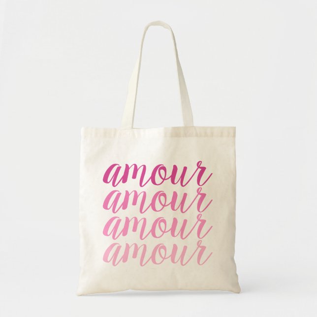 Tote Bag Amour en rose (Devant)