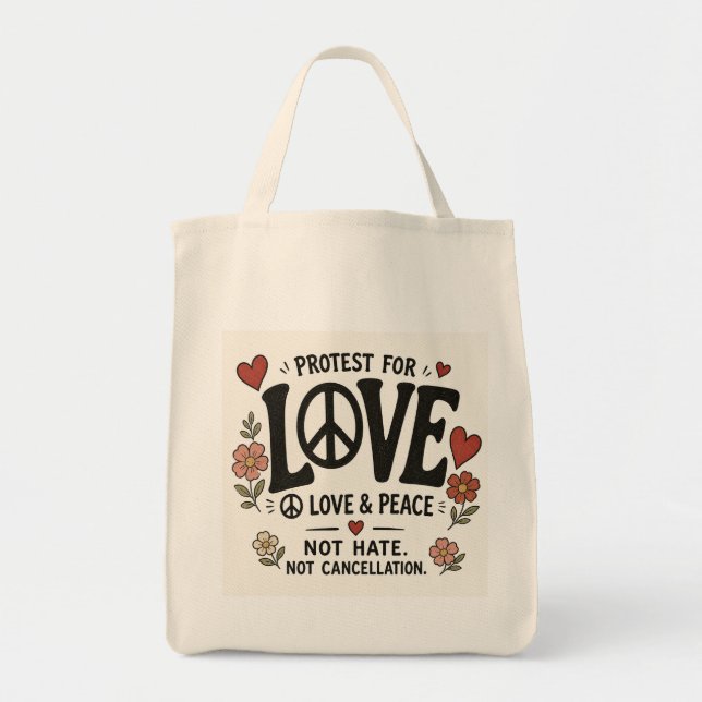 Tote Bag Amour et paix (Devant)