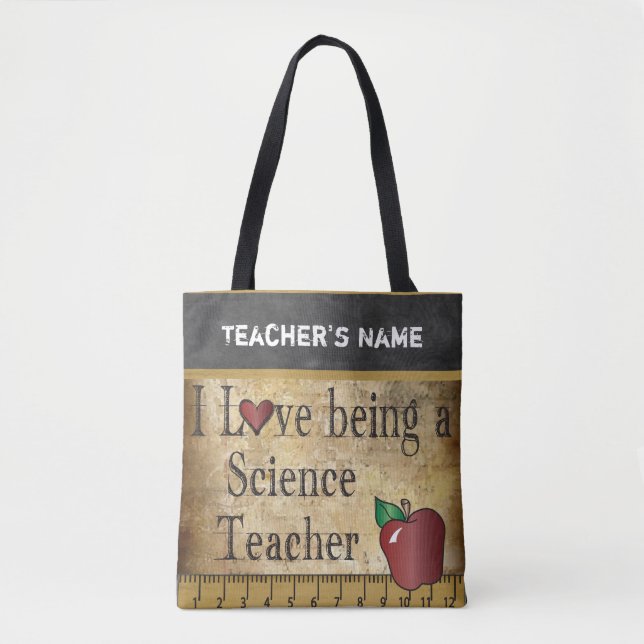 Tote Bag Amour étant un nom du professeur de Sciences | (Devant)